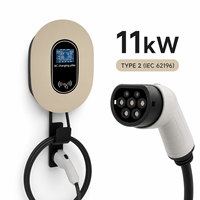 Chargeur mural pour véhicule électrique 11 kW certifié TUV CE, 16 A, triphasé, type 2 IEC 62196-2, application intelligente WiFi, contrôle NFC RFID, 11 kW