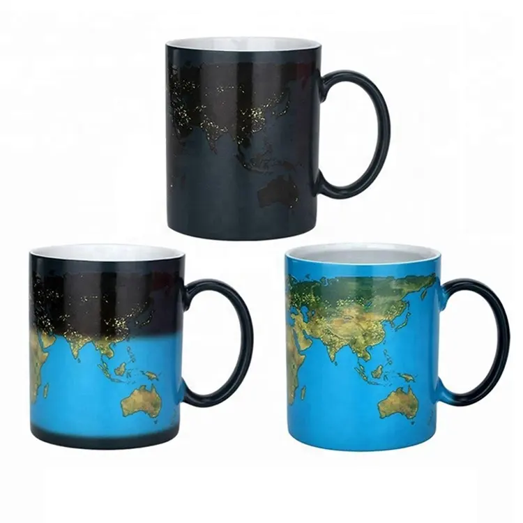 Custom Novelties 3d Christmas Day Gift Heat Ceramic Coffee Cup Supplier Color Change Anime Stoneware Magic Tea Mugs