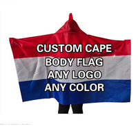 Cape châle personnalisée avec drapeaux de tous les pays : États-Unis, Canada, Mexique – Drapeaux nationaux pour supporters de football avec manches et chapeau