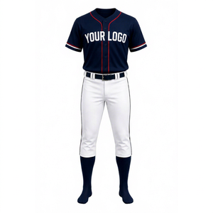 Uniforme de baseball personnalisé pour homme, maillot respirant, pantalon blanc, impression sérigraphique, évacuation de l'humidité, coupe classique, toutes saisons - Product Image 1