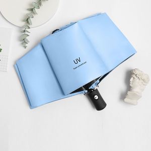 Custom Logo Portable Ring Handle Vinyl <b>Sunscreen</b> Foldable Wholesale Sunny Rainy Sun Capsule Folding Small Mini Pocket Umbrella - Product Image 5