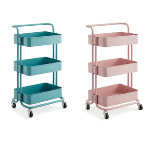 ダブルトロリー収納ラック<span class=keywords><strong>3</strong></span>層金属製オフィス棚本おもちゃ用オフィス用バスルーム用リビングルーム - Product Image 5