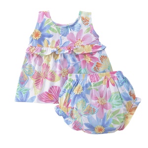 Ropa de Bebé Niña, Conjuntos de Verano para Recién Nacidos, Camiseta sin Mangas, Pantalones Cortos, Conjunto de 2 Piezas para Bebés - Product Image 2