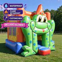 Château gonflable robuste en PVC 6x4m avec panier de basket, toboggan, piscine à balles et tunnel