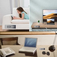 Bureau d'hôtel meubles de conférence 3 USB 2 prises multiprise conducteur en cuivre PVC USA encastré Table à monter en surface