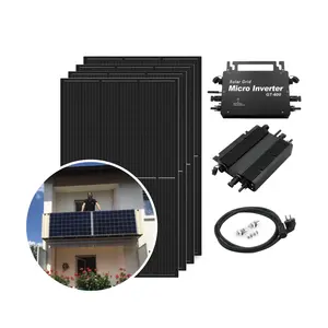 Nhà sử dụng 100W 300W 410W 600W 800W năng lượng mặt trời vi biến tần tấm pin mặt trời trên lưới gắn ban công hệ thống năng lượng mặt trời với pin LiFePO4