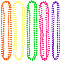 Collier en perles et perles en plastique colorées néon - Accessoire rétro des années 1980 pour les soirées, bijoux tendance et vibrants pour les festivals