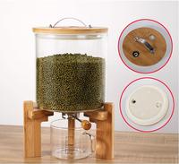 Jx 5L 8l, grand distributeur de riz, en verre créatif, pour conserver les aliments, rangement de la cuisine, seau en verre scellé