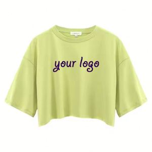 Fabricante personalizado Basic Blanks Camisetas blancas Camiseta de algodón Camisetas de bebé de alta calidad Crop Tops para mujeres - Product Image 2