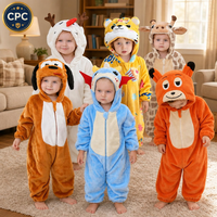 Combinaison en polaire et flanelle Michley, motif animal 3D, pyjama familial assorti, costume de bébé pour fête, 0-36 mois, combinaison unisexe
