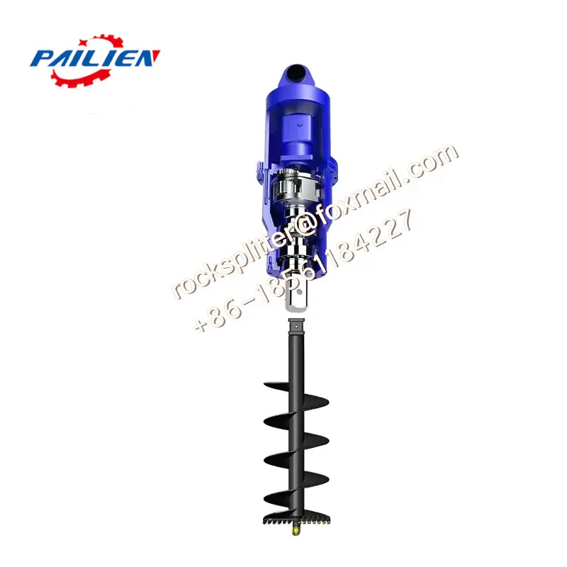 Excavator attachments hydraulic rotary drill rigs power earth augers for photovoltaic punching on sale