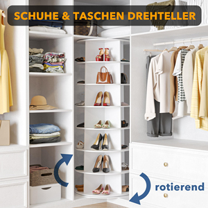 Multi-tier Nordic-style Rotating Shoe Rack -style Bag Display <b>Stand</b> for Malls Home Use 360-degree Shoe Cabinet Organizer - Product Image 3