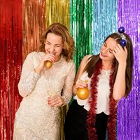 Merri Wish Rideaux à franges en aluminium Macaron, Rideaux de porte métalliques en guirlandes pour photomaton et fête, Vente en gros