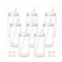 Meilleur prix : Gobelet transparent en plastique à double paroi de 16 oz, pré-percé, avec couvercle et paille, pour la création de globes de neige à paillettes DIY et les cadeaux
