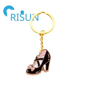 Personnalisé 3D métal émail talons hauts pantoufles porte-clés porte-clés porte-clés personnalisés talons hauts pantoufles chaussure porte-clés - Product Image 3