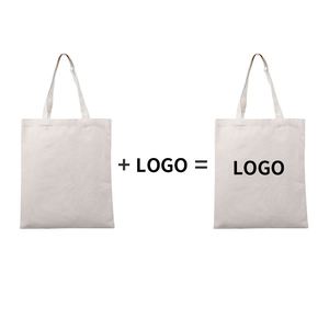 Bolsa de Mano Clásica de Algodón Blanca Lisa, Bolsa de Compras de Lona Personalizada para Mujer, para Promoción - Product Image 4