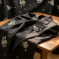 Tissu en Soie de Qualité Supérieure, Biologique et Écologique, 100% Soie, Coton et Lin, Broderie aux Motifs Magnifiques, pour Pantalons, Kimonos, Costumes et Robes