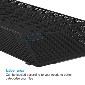 Porte-revues en maille métallique noire réglable 10 Sections-<span class=keywords><strong>rangement</strong></span> <span class=keywords><strong>mural</strong></span> pour documents papier pour le bureau - Product Image 4