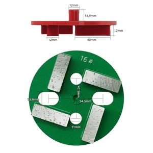Disque de meulage diamanté de 4 pouces compatible avec la meuleuse de sol <span class=keywords><strong>Husqvarna</strong></span>, disque à liaison métallique à 4 segments - Product Image 2