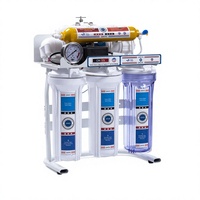 Sistem Pemurnian Air Reverse Osmosis Tangki Penyimpanan dengan Pengukur Tekanan Filter Komersial 6 Tahap 100GPD