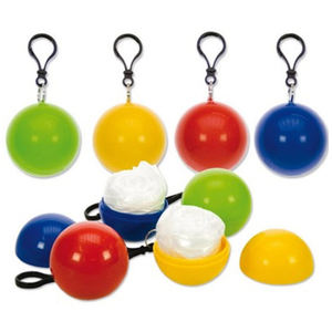 Chubasquero desechable esférico de plástico de muestra gratis con llavero, regalo promocional, chubasquero portátil - Product Image 6