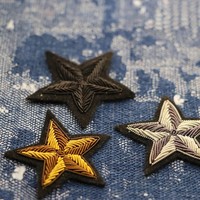 Parche Bordado Personalizado de Alta Gama con Lentejuelas y Cuentas, Diseño de Estrella 3D, para Gorras