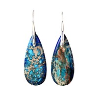 Boucles d'oreilles pendantes en jaspe impérial bohème, style mixte, pierres naturelles, boucles d'oreilles à crochet, bijoux vintage pour femmes, vente en gros