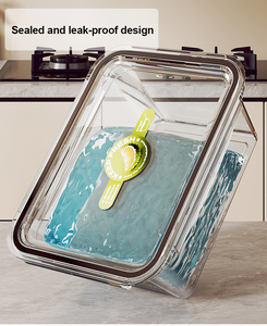 Juego de 3 Recipientes de Plástico Transparente para Conservar Alimentos Frescos, Lonchera, Contenedor de Almacenamiento de Alimentos para Frutas y Verduras, 600+1300+2400 ml - Product Image 3
