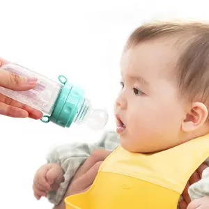 Wellfine Botol Susu Bayi Dot, Botol Sendok Pemberi Makan Bayi, Silikon Portabel Bayi, Biberone Bebe OEM ODM