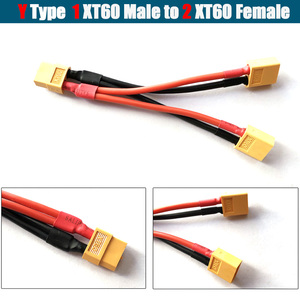 Câble en silicone OEM 14AWG 16AWG, faisceau de câbles XT30 XT60 XT-60, câble en Y parallèle, double rallonge, connecteur de batterie RC - Product Image 1