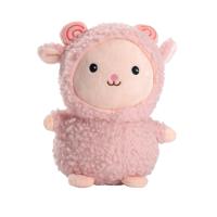 Peluche Mouton Bouclé Rose Personnalisée en Usine, Jouet Doux et Rond, Animal en Peluche Agneau Mignon, Mascotte de Mouton de Dessin Animé pour Cadeau - Vente Chaude