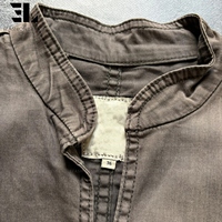 Veste Napoléon en jean vieilli LARSUR, coupe slim, col montant, style motard, avec short en jean, veste hussarde
