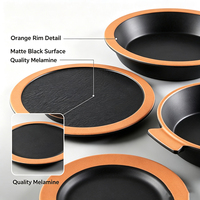 Assiette ronde en mélamine à motif uni, style coréen, design minimaliste, non toxique, sous glaçure, pour barbecue, plats occidentaux, plat peu profond