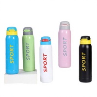 Bouteille d'eau isotherme portable en acier inoxydable de qualité professionnelle avec paille intégrée, anti-fuite, pour sports de plein air et loisirs