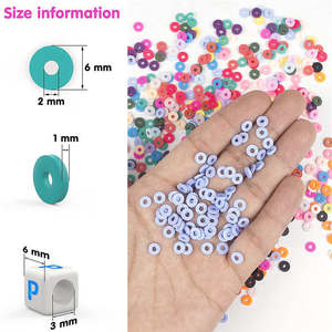 Wholesale 7200Pcs Clay <b>Beads</b> Letter <b>Beads</b> Box 20 Colors 6mm Flat Round Polymer Clay Colorful <b>Heishi</b> Clay <b>Beads</b> for DIY Bracelets - Product Image 2