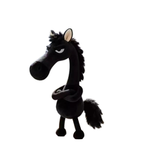 Porte-clés en peluche animale doux, rouge et noir, mini dessin animé, anti-stress, avec doublure en maille lavée