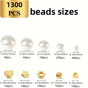 1300 pièces <span class=keywords><strong>perles</strong></span> perforées <span class=keywords><strong>perles</strong></span> entretoises dans diverses formes <span class=keywords><strong>pour</strong></span> <span class=keywords><strong>bijoux</strong></span> faits à la main bricolage artisanat perle Bracelet faisant <span class=keywords><strong>Kit</strong></span> - Product Image 2