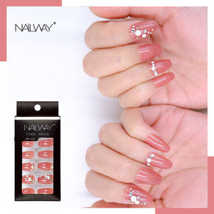 <span class=keywords><strong>Faux</strong></span> ongles colorés Cameo, avec pierres de perles, courts, ballerine, bijoux de créateur, par pression, de luxe, nouvelle collection 2020 - Product Image 3