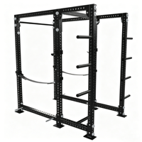 Monster Rack 2.0 Full Cage Power Rack en Acier Inoxydable, Rack à Squats, Crossover de Câbles, Smith Machine, pour Usage Domestique, avec Rangement de Plaques et Barres de Tractions