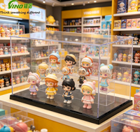 Vitrine pliable en acrylique transparent VINO avec 90 lumières LED (3 options de couleurs), fond miroir, étagères personnalisables, autoportante, facile à assembler