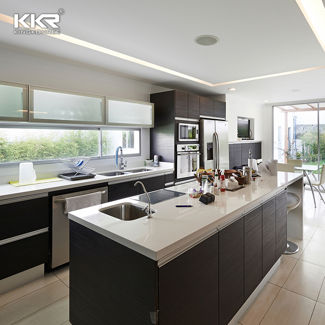 Modern Design Backlit Black Dream Sapphire Solid Surface Marble Onyx Kitchen Countertop Light Cabinet New Kitchen Accessories