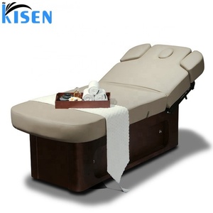 Kisen Hot Sale Cosmetic Good Quality Black Lash Bed <b>Table</b> Chair Beige Smart Beauty Bed with Massage - Product Image 2