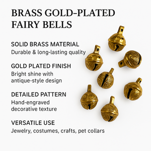 Campanas de Hada Antiguas Chapadas en Oro, para Fabricación de Joyería, Campanas de Vaca, Manualidades, Disfraces, Decoraciones, Accesorios, Proyectos Hechos a Mano - Product Image 6