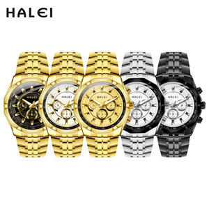 นาฬิกาข้อมือผู้ชาย HALEI รุ่น Octagon ควอตซ์ สายสแตนเลส หน้าปัดอนาล็อก โครโนกราฟ กันน้ำ 3BAR กลไกญี่ปุ่น แบบดรอปชิปปิ้ง - Product Image 6