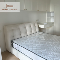 Lit modulaire de conception européenne personnalisé avec revêtement en tissu, lit double moderne de luxe en bois, taille King/Queen