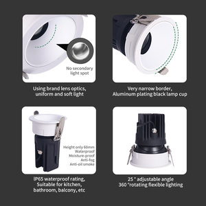 Venta Directa de Fábrica, Lámparas Cob de Aluminio Antideslumbrantes de 7w 15w 18w, Downlights LED Impermeables <span class=keywords><strong>IP65</strong></span> - Product Image 2