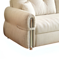 Canapé-lit convertible style crème, deux places, design pliable en éponge, pieds en métal, idéal pour petits appartements, salon confortable, lecture