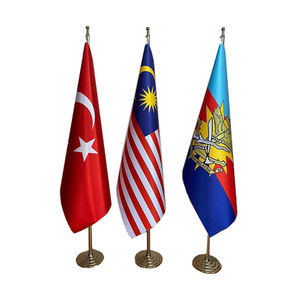 Mástiles de Bandera Telescópicos Súper Resistentes para Interiores, Mástil de Bandera de 8 Pies con Base Dorada, Kit de Mástil de Bandera Dorado de Aluminio para Interiores - Product Image 1