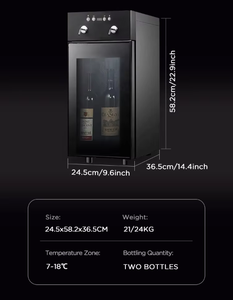เครื่องจ่ายไวน์อัตโนมัติ Vanace 2 ขวด พร้อมหน้าจอสัมผัส LED สำหรับการเก็บรักษาไวน์แดง - Product Image 4