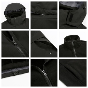 <span class=keywords><strong>Veste</strong></span> coupe-vent en polyester 3 en 1, couleur unie, à capuche, design tendance, avec doublure amovible pour carnet de croquis, utilisable en toutes saisons - Product Image 3